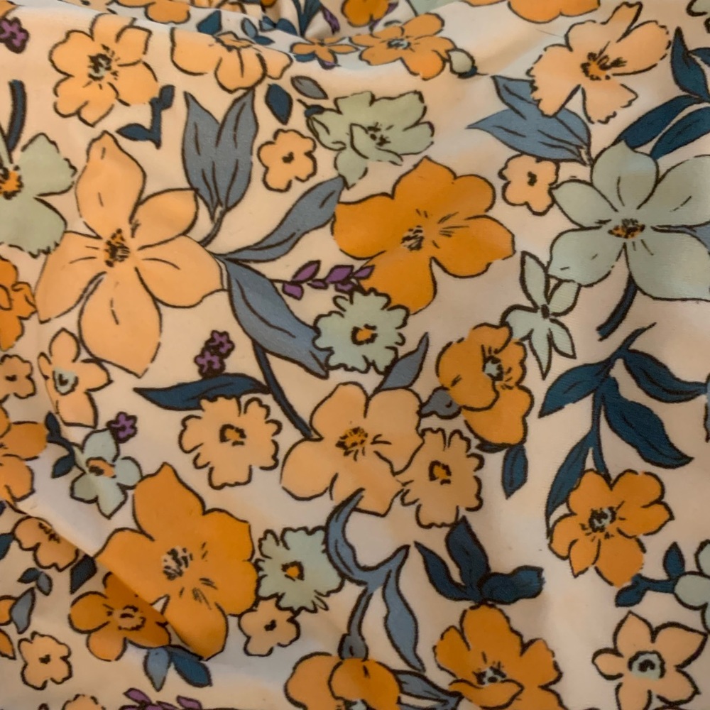 Cupshe Floral Print Swimsuit with Orange and Blue - Picture 4 of 5